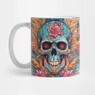 Cool Skull With Flower New Variant Mug